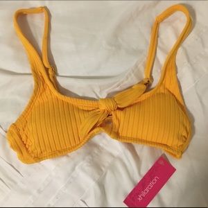 Brand new never worn XS yellow bikini top